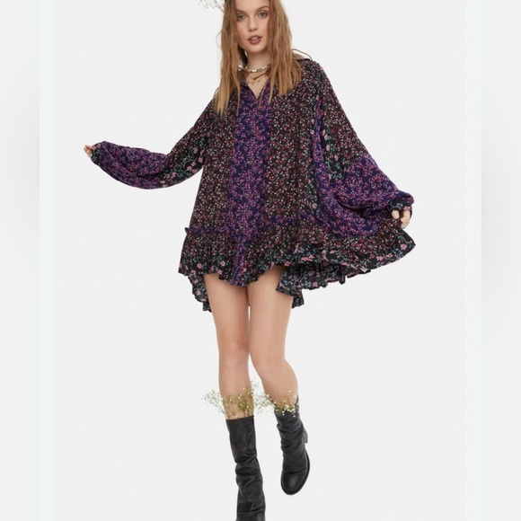 Free People Dresses & Skirts - Free People Lost In You Tunic Top or Dress Size Small Oversized Bohemian Tunic